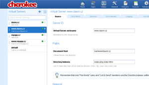 Cherokee web server GUI